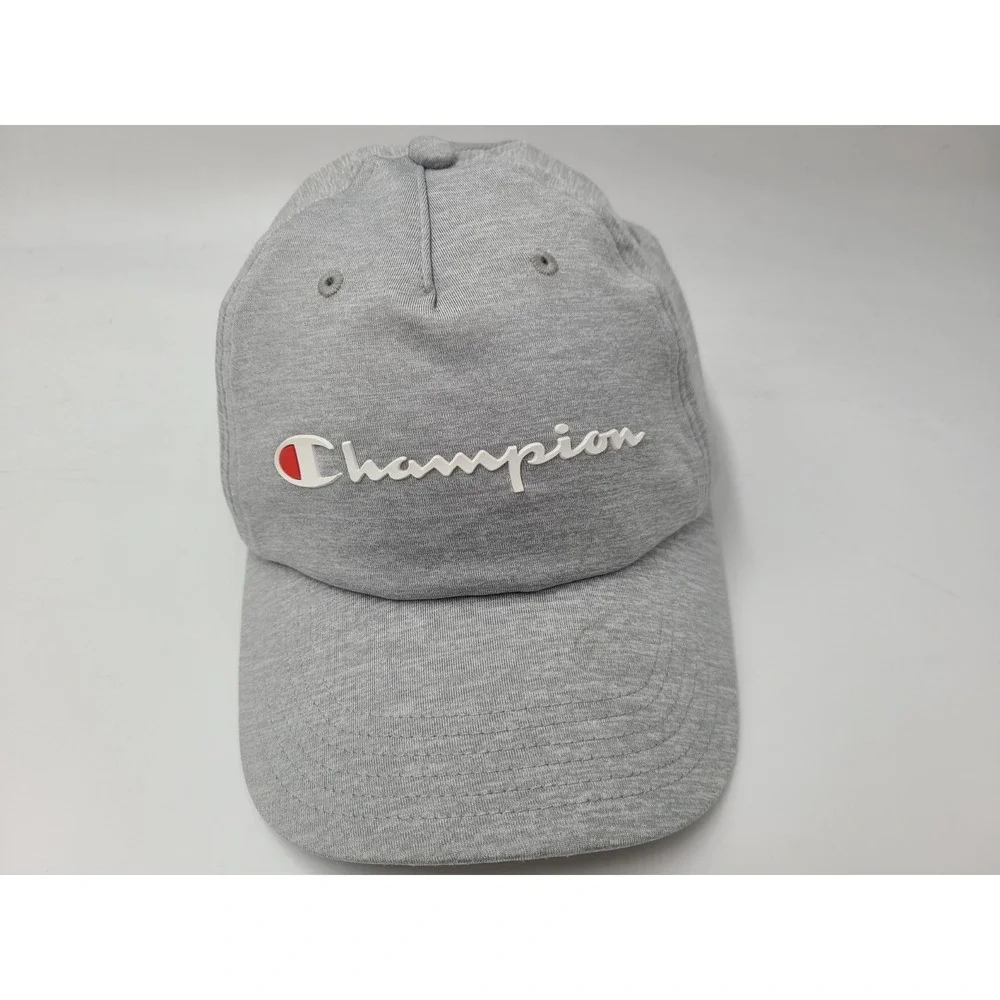 Champion Brand Strapback Adjustable Hat Cap Polyester Blend Dad Men Women Gray